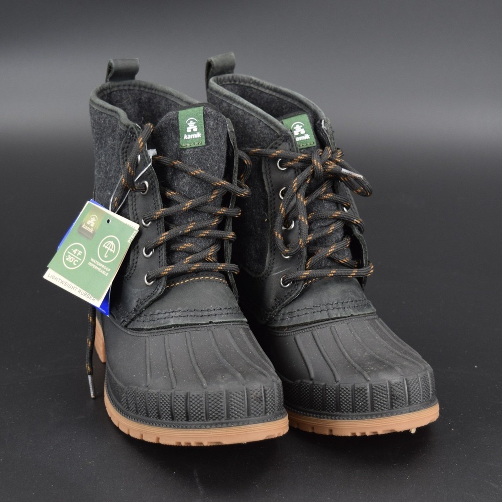 Kamik Winter Duck Boots Womens Black Charcoal Waterproof Insulated New NWT